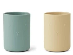 Liewood rabbit peppermint wheat yellow mix kop Ethan silikone (2-pack)